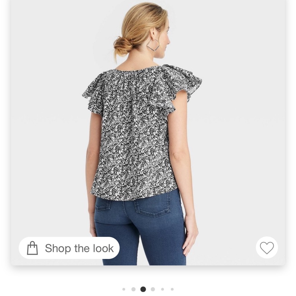 Universal thread ruffle short sleeve blouse - Picture 2 of 6